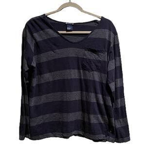 Architect Long Sleeve Shirt Womens Large Blue Striped